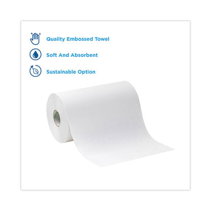 Hardwound Paper Towel Roll, Nonperforated, 1-ply, 9" X 400 Ft, White, 6 Rolls/carton