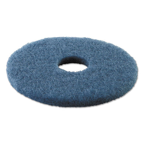 Scrubbing Floor Pads, 13" Diameter, Blue, 5/carton