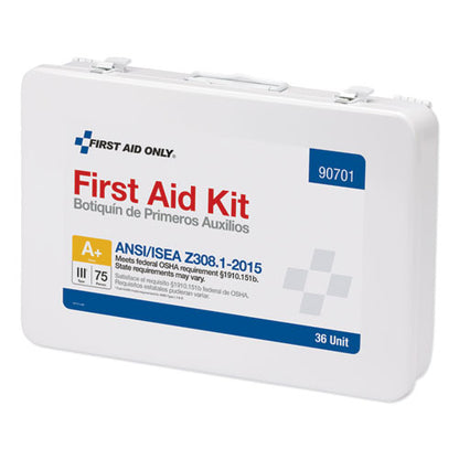 Unitized Ansi Compliant Class A Type Iii First Aid Kit For 25 People, 84 Pieces, Metal Case