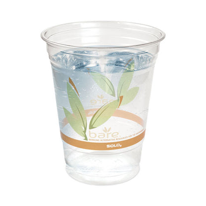 Bare Eco-forward Rpet Cold Cups, 12 Oz To 14 Oz, Leaf Design, Clear, Squat, 50/pack