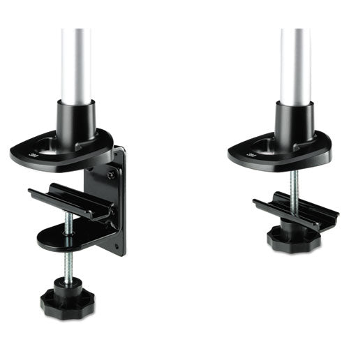 Dual Monitor Swivel Arm, 360 Degree Rotation, +15 Degree/-90 Degree Tilt, 180 Degree Pan, Black/gray, Supports 30 Lb