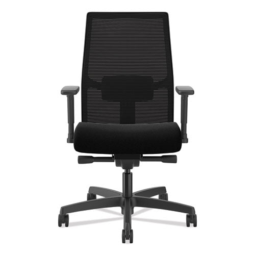 Ignition 2.0 4-way Stretch Mid-back Mesh Task Chair, Adjustable Lumbar Support, Black Seat/back, Black Base