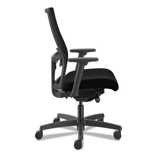 Ignition 2.0 4-way Stretch Mid-back Mesh Task Chair, Adjustable Lumbar Support, Black Seat/back, Black Base