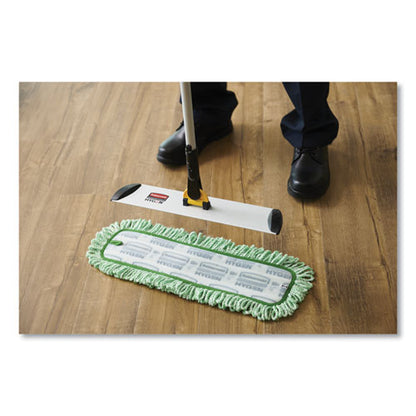 Dust Pad With Fringe, Microfiber, 18" Long, Green, 6/carton