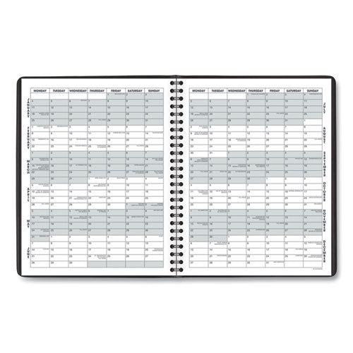 Monthly Planner, 8.75 X 7, Black Cover, 12-month (jan To Dec): 2024