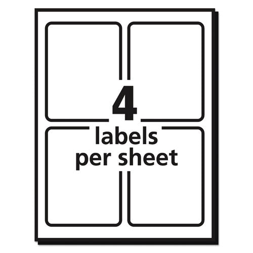 Vibrant Laser Color-print Labels W/ Sure Feed, 3.75 X 4.75, White, 100/pk