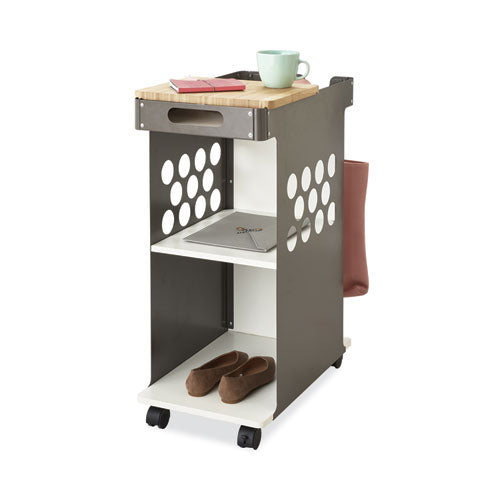 Mini Rolling Storage Cart, Metal, 3 Shelves, 1 Drawer, 200 Lb Capacity, 29.75" X 15.75" X 16.5", White