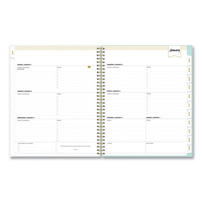 Day Designer Secret Garden Mint Frosted Weekly/monthly Planner, 11 X 8.5, Multicolor Cover, 12-month (jan To Dec): 2024