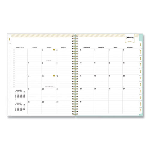 Day Designer Secret Garden Mint Frosted Weekly/monthly Planner, 11 X 8.5, Multicolor Cover, 12-month (jan To Dec): 2024