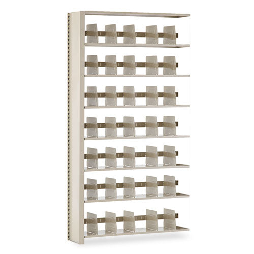 Snap-together Seven-shelf Closed Add-on Unit, Steel, 48w X 12d X 88h, Sand