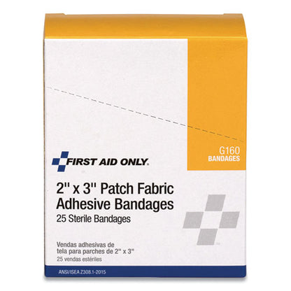 Heavy Woven Adhesive Bandages, Strip, 2 X 3, 25/box