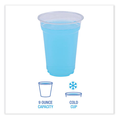 Clear Plastic Cold Cups, 9 Oz, Pet, 50 Cups/sleeve, 20 Sleeves/carton