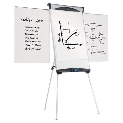 Euro Magnetic Presentation Easel, 27 X 39, White Surface, Silver Aluminum Frame