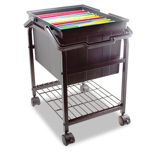 Heavy-duty File Shuttle, Metal, 1 Shelf, 17.13" X 14.25" X 20", Black