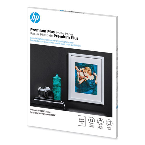 Premium Plus Photo Paper, 11.5 Mil, 8.5 X 11, Glossy White, 25/pack