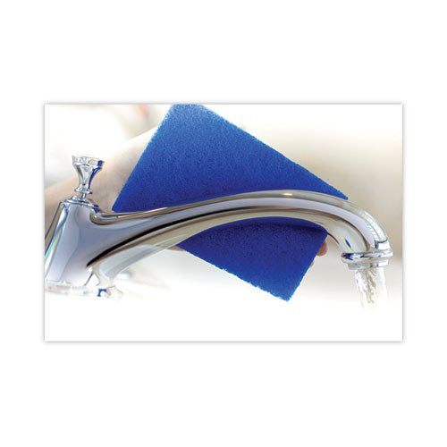 Non-scratch Scour Pads, Size 3 X 6, Blue, 10/carton