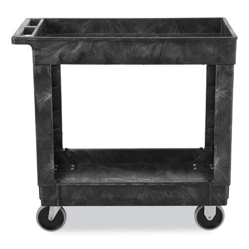 Service/utility Carts, Plastic, 2 Shelves, 500 Lb Capacity, 34.13" X 17.38" X 32.38", Black