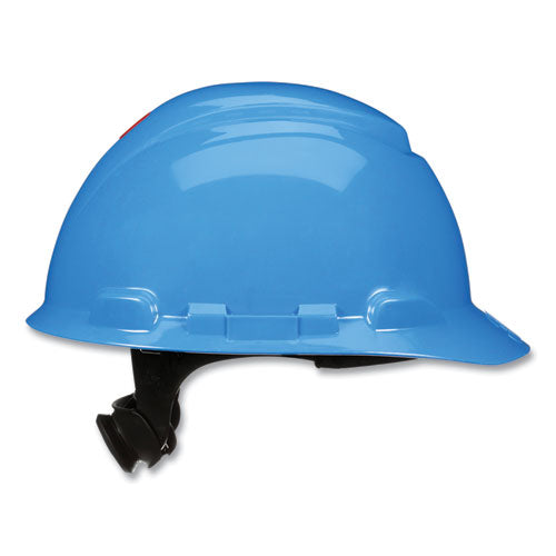 Securefit H-series Hard Hats, H-700 Cap With Uv Indicator, 4-point Pressure Diffusion Ratchet Suspension, Blue