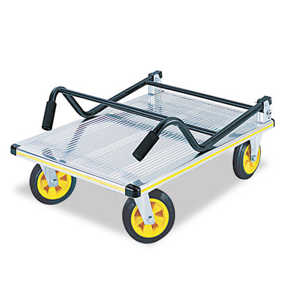 Stow-away Platform Truck, 1,000 Lb Capacity, 24 X 39 X 40, Aluminum/black