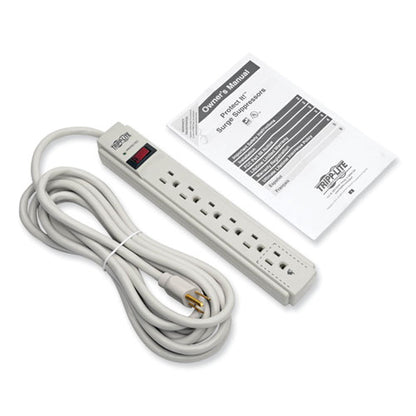 Protect It! Surge Protector, 6 Ac Outlets, 15 Ft Cord, 790 J, Light Gray