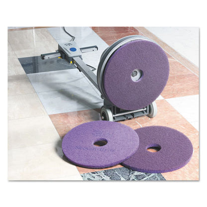 Diamond Floor Pads, 20" Diameter, Purple, 5/carton