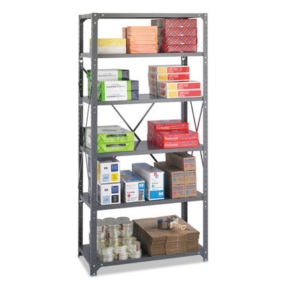 Commercial Steel Shelving Unit, Six-shelf, 36w X 18d X 75h, Dark Gray