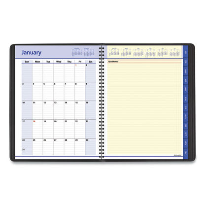 Quicknotes Weekly Vertical-column Format Appointment Book, 11 X 8.25, Black Cover, 12-month (jan To Dec): 2024