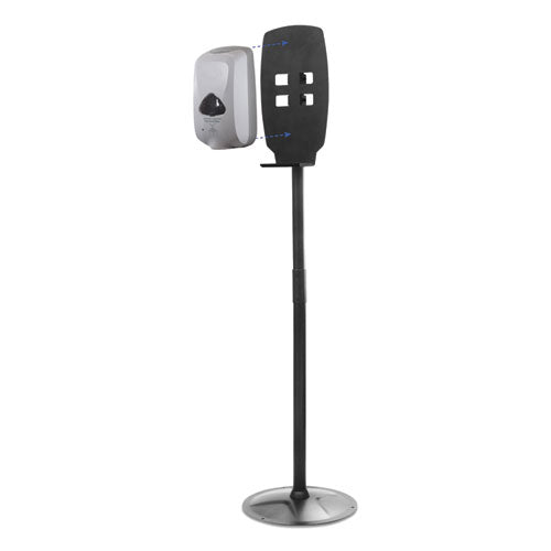 Floor Stand For Sanitizer Dispensers, Height Adjustable From 50" To 60", Black