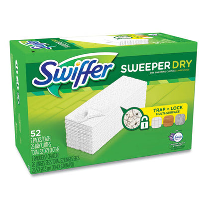 Dry Refill Cloths, 1-ply, 10.63" X 8", Lavender And Vanilla, White, 52/box