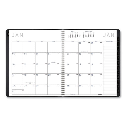 Contemporary Monthly Planner, Premium Paper, 11 X 9, Black Cover, 12-month (jan To Dec): 2024