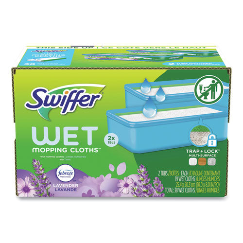 Sweeper Trap + Lock Wet Mop Cloth, 8 X 10, White, Lavender Scent, 38/pack