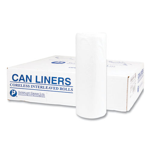 High-density Commercial Can Liners Value Pack, 33 Gal, 14 Mic, 33" X 39", Clear, 25 Bags/roll, 10 Interleaved Rolls/carton