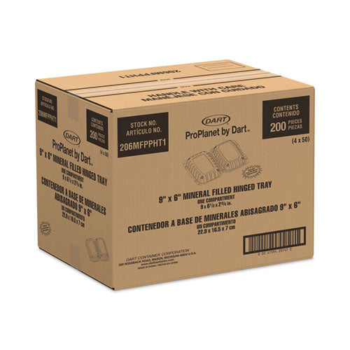 Hinged Lid Containers, Hoagie Container, 6.5 X 9 X 2.8, White, Plastic, 200/carton