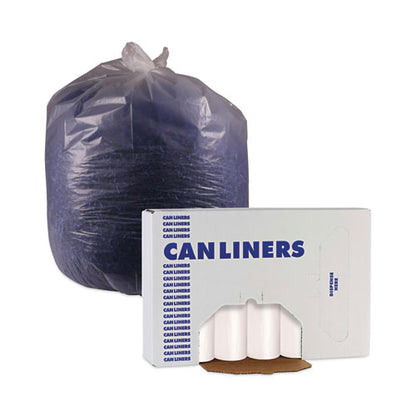 High-density Can Liners, 33 Gal, 14 Mic, 33" X 38", Natural, 25 Bags/roll, 10 Rolls/carton