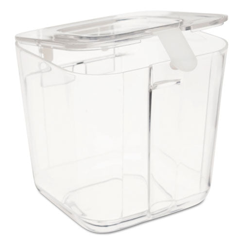 Stackable Caddy Organizer With S, M And L Containers, Plastic, 10.5 X 14 X 6.5, White Caddy/clear Containers