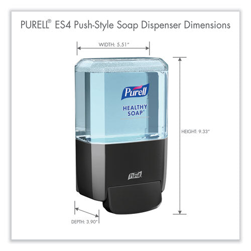 Es4 Soap Push-style Dispenser, 1,200 Ml, 4.88 X 8.8 X 11.38, Graphite