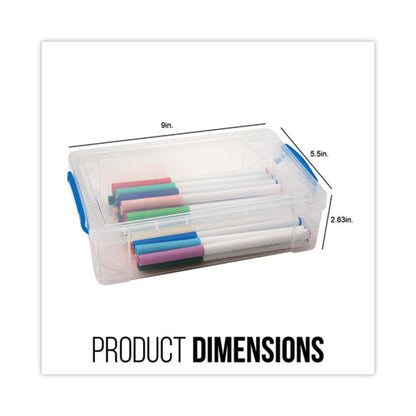 Super Stacker Large Pencil Box, Plastic, 9 X 5.5 X 2.62, Clear