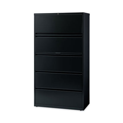 Lateral File Cabinet, 5 Letter/legal/a4-size File Drawers, Black, 36 X 18.62 X 67.62