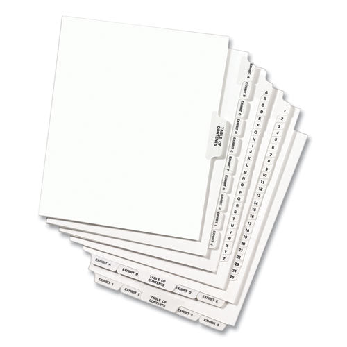 Preprinted Legal Exhibit Side Tab Index Dividers, Avery Style, 10-tab, 32, 11 X 8.5, White, 25/pack, (1032)