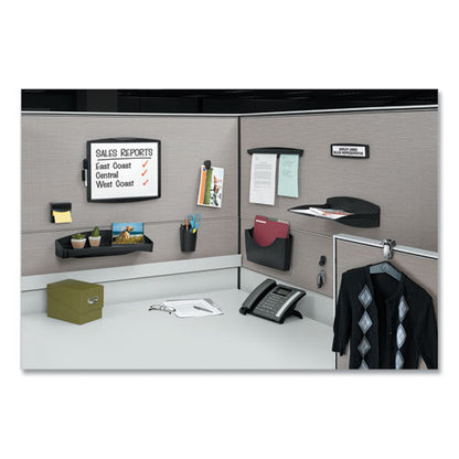 Plastic Partition Additions Nameplate, 9 X 0.75 X 2.5, Fabric Panel Mount, Dark Graphite