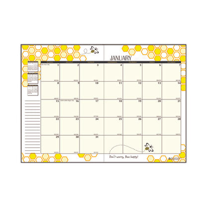 Recycled Honeycomb Monthly Planner, Honeycomb Artwork, 11 X 7, Black/gold Cover, 12-month (jan To Dec): 2024