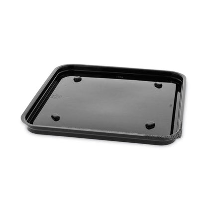 Recycled Plastic Container, 6 X 6 Brownie Container, 7.5 X 7.5 X 0.56, Black, Plastic, 195/carton