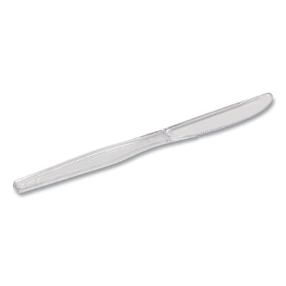 Heavyweight Polystyrene Cutlery, Knives, Clear, 1,000/carton