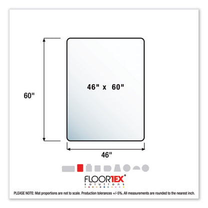 Cleartex Megamat Heavy-duty Polycarbonate Mat For Hard Floor/all Carpet, 46 X 60, Clear