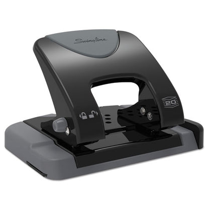 20-sheet Smarttouch Two-hole Punch, 9/32" Holes, Black/gray