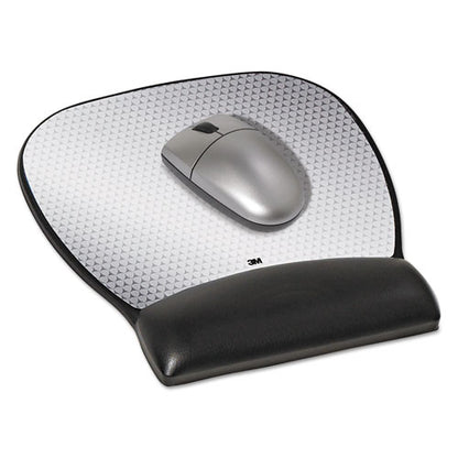 Antimicrobial Gel Large Mouse Pad With Wrist Rest, 9.25 X 8.75, Black