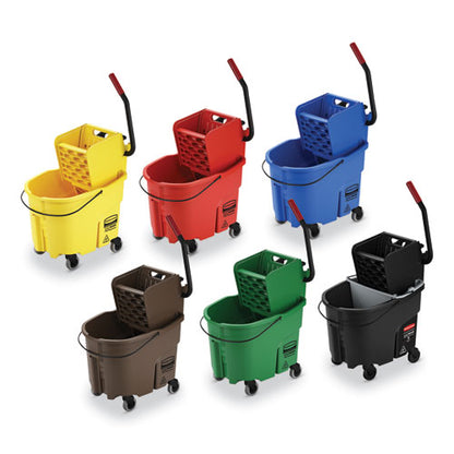 Wavebrake 2.0 Bucket/wringer Combos, Side-press, 35 Qt, Plastic, Black