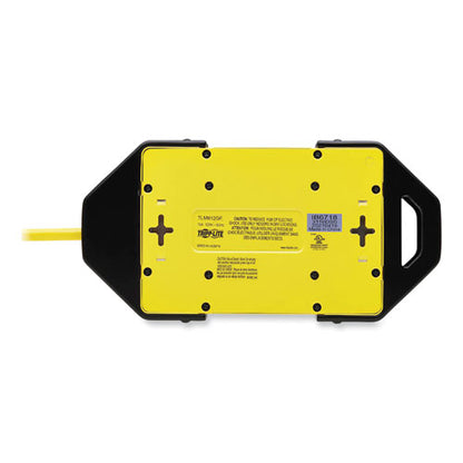 Power It! Safety Power Strip With Gfci Plug, 8 Outlets, 12 Ft Cord, Yellow/black