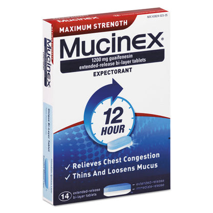 Maximum Strength Expectorant, 14 Tablets/box