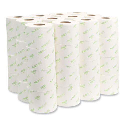 Morsoft Controlled Bath Tissue, Septic Safe, 2-ply, White, 600 Sheets/roll, 48 Rolls/carton